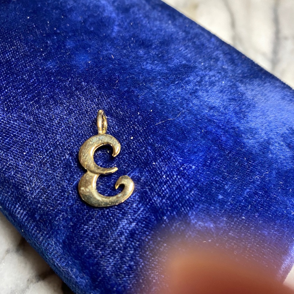 Gold Letter E Necklace Pendant